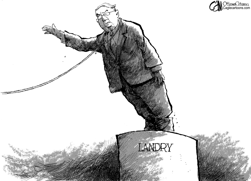 Landry takes a fall