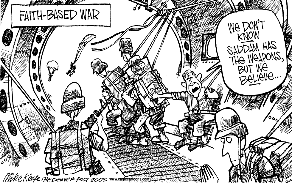  FAITH BASED WAR by Mike Keefe