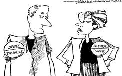 CHANGE AND EXPERIENCE by Mike Keefe