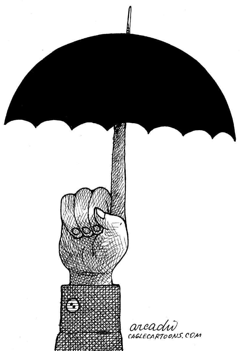 Mano con paraguas