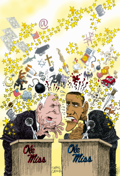 PRESIDENTIAL DEBATE AT OLE MISS by Daryl Cagle