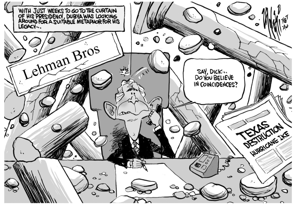Lehman Bros and Bush bw