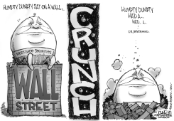 HUMPTY DUMPTY ON WALL STREET BW by John Cole
