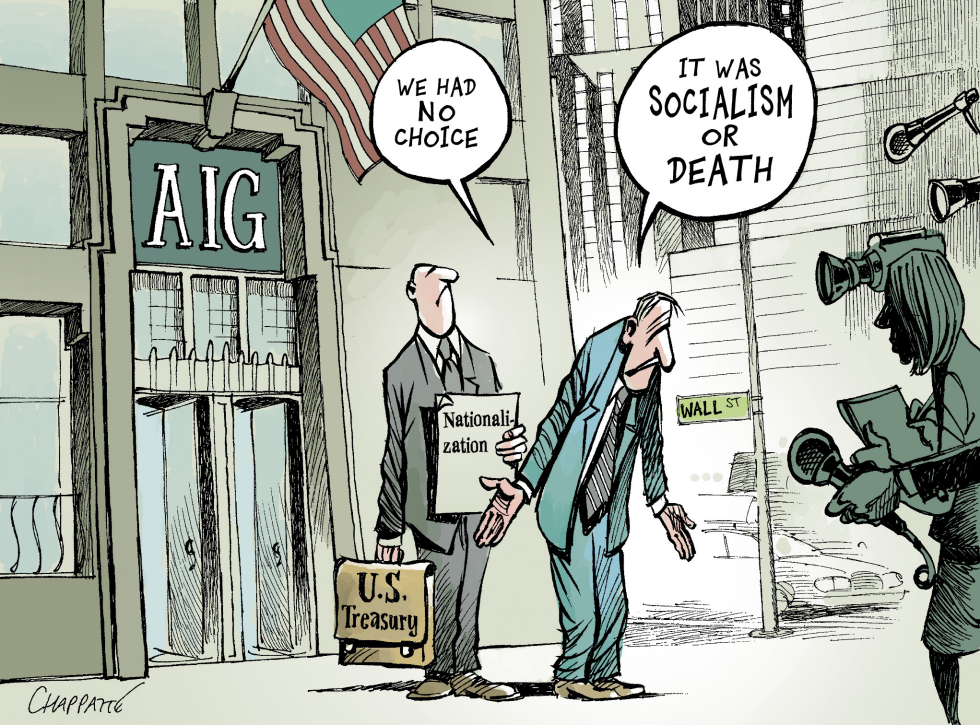  NATIONALIZATIONS ON WALL STREET by Patrick Chappatte