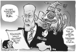 BAIL-OUT PLAN GETS COOL RECEPTION BW by John Cole
