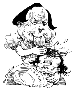 MCCAIN AND  BABY PALIN by Sandy Huffaker