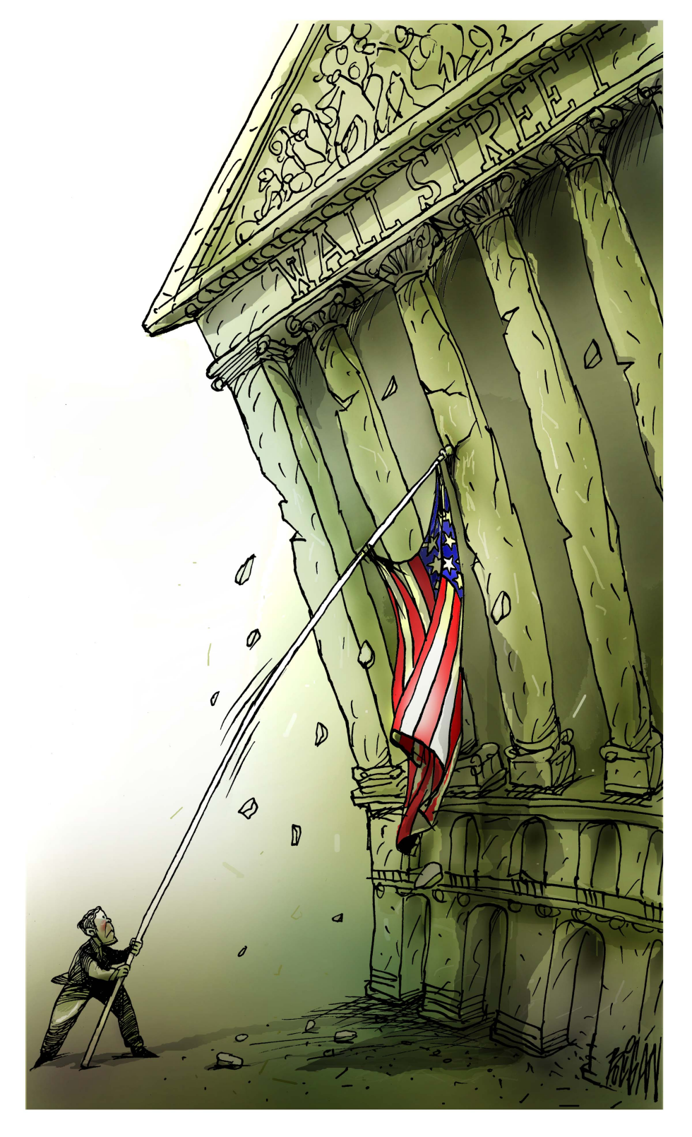  BUSH PROPS UP WALL STREET by Angel Boligan