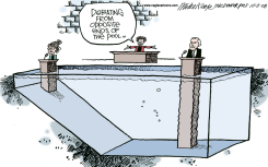 ENDS OF THE POOL  by Mike Keefe