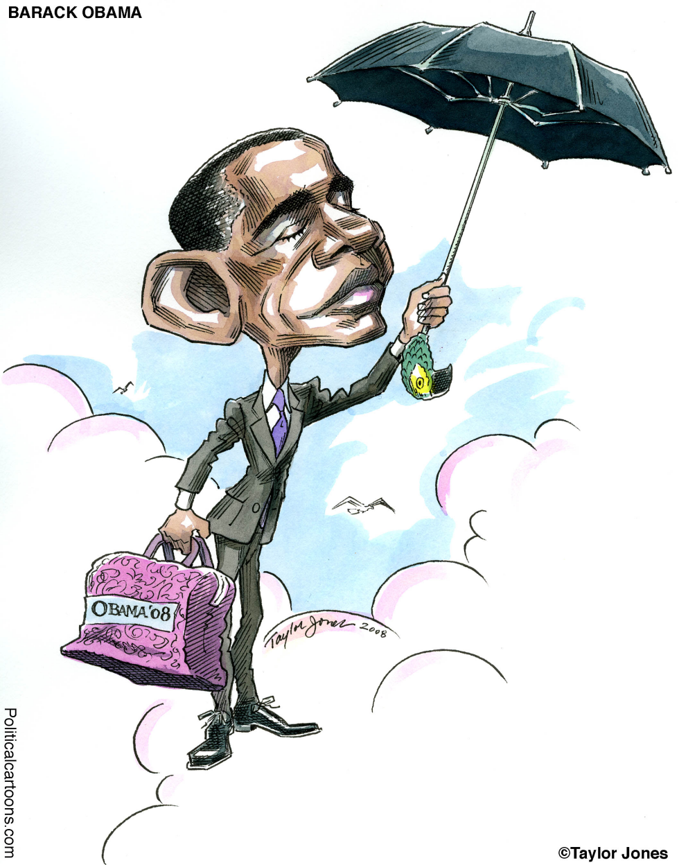 Obama as Mary Poppins - COLOR
