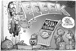 SCARY RETIREMENT BW by John Cole