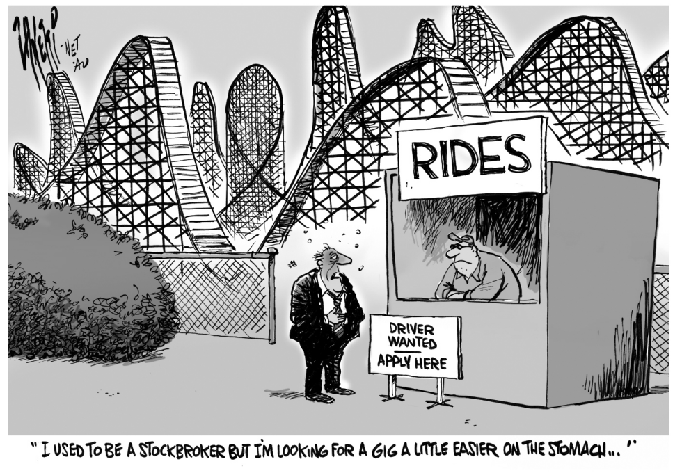 Stock Market Rollercoaster bw