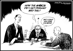 OBAMA, MCCAIN AND GEORGE WALLACE B/W by J.D. Crowe