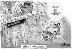 JOHN MCCAIN THE PLUMBER BW by John Cole