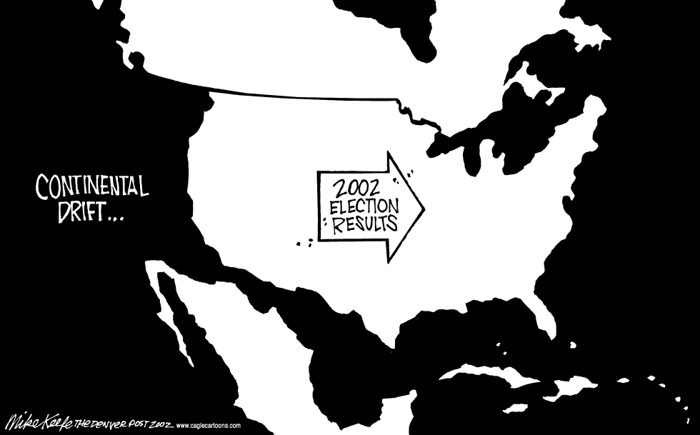  ELECTION RESULTS 2002 by Mike Keefe