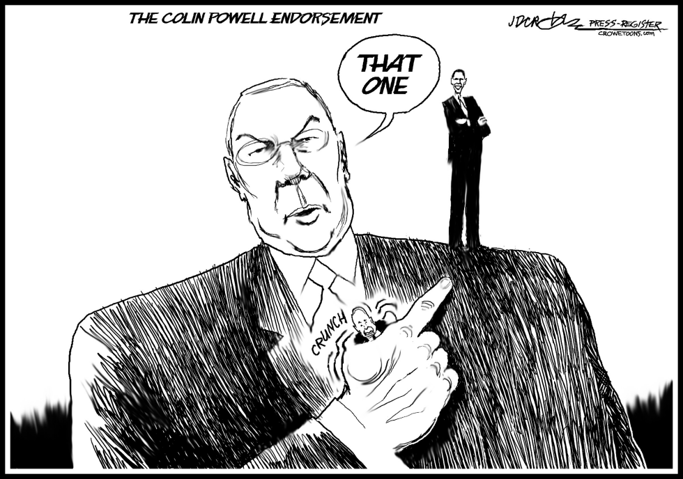 Colin Powell Endorsement b/w
