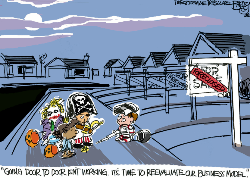 Kids in Costumes Confront Foreclosed Homes on Halloween 2008