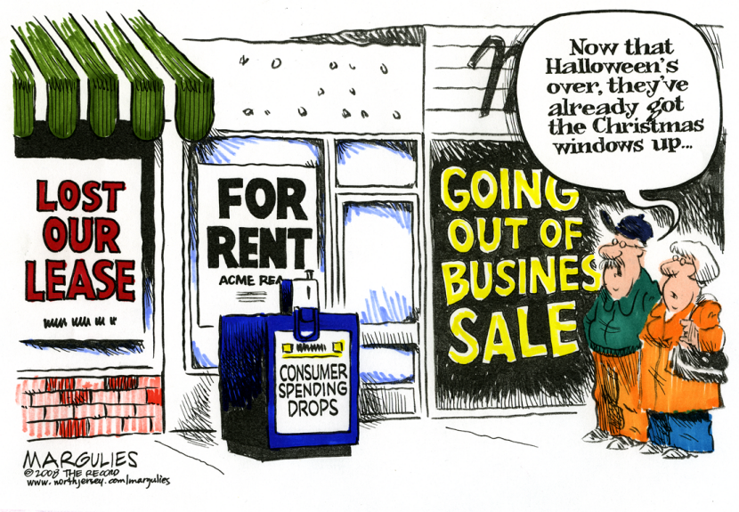 Consumer spending drops color