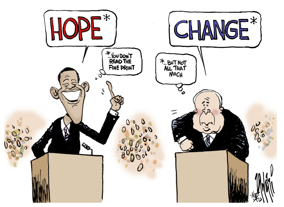 Obama McCain Hope and Change COLOR