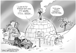 PALIN WHITE HOUSE BW by John Cole