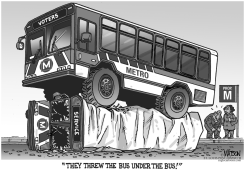 LOCAL MO-METRO BUS UNDER THE BUS by R.J. Matson