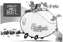 TO THE BAILOUT-MOBILE BW by John Cole