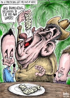 GORDON BROWN HAS TO EAT HIS OWN WORDS by Brian Adcock