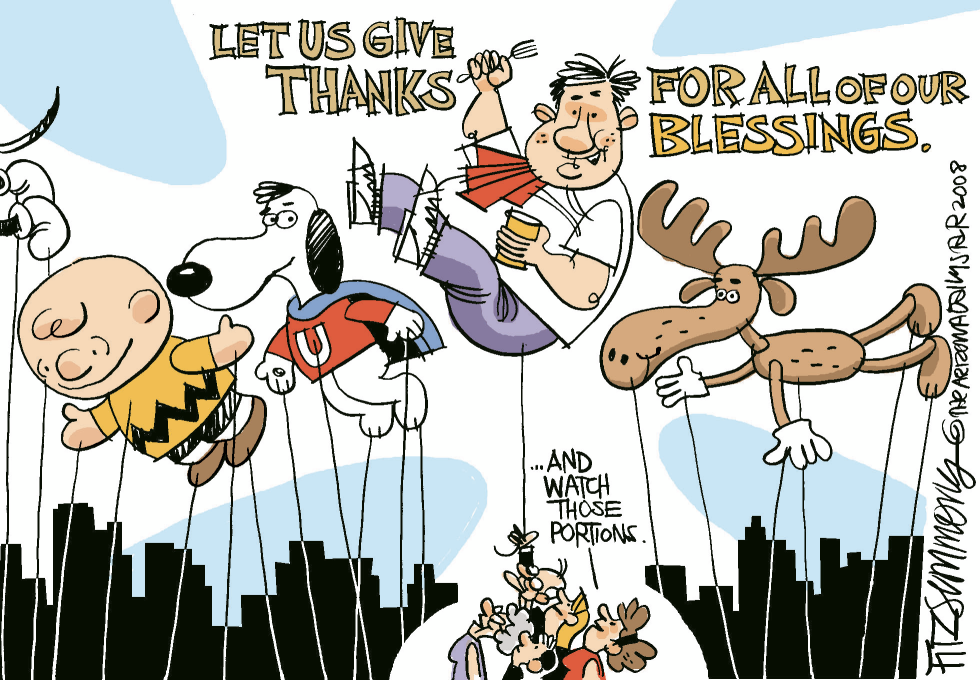  THANKSGIVING PARADE BLESSINGS  by David Fitzsimmons