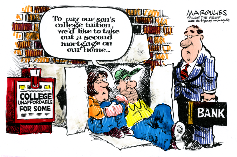 Unaffordable college tuition color