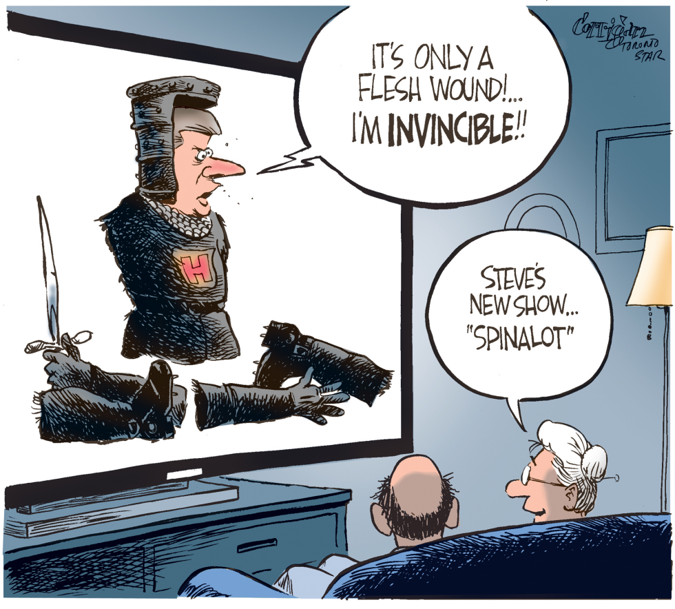 Canada -Harper only a flesh wound COLOR