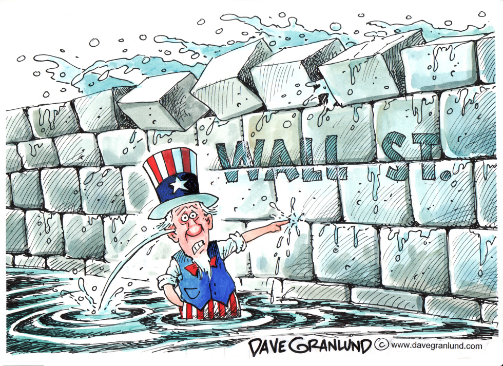  WALL STREET CRUMBLES by Dave Granlund