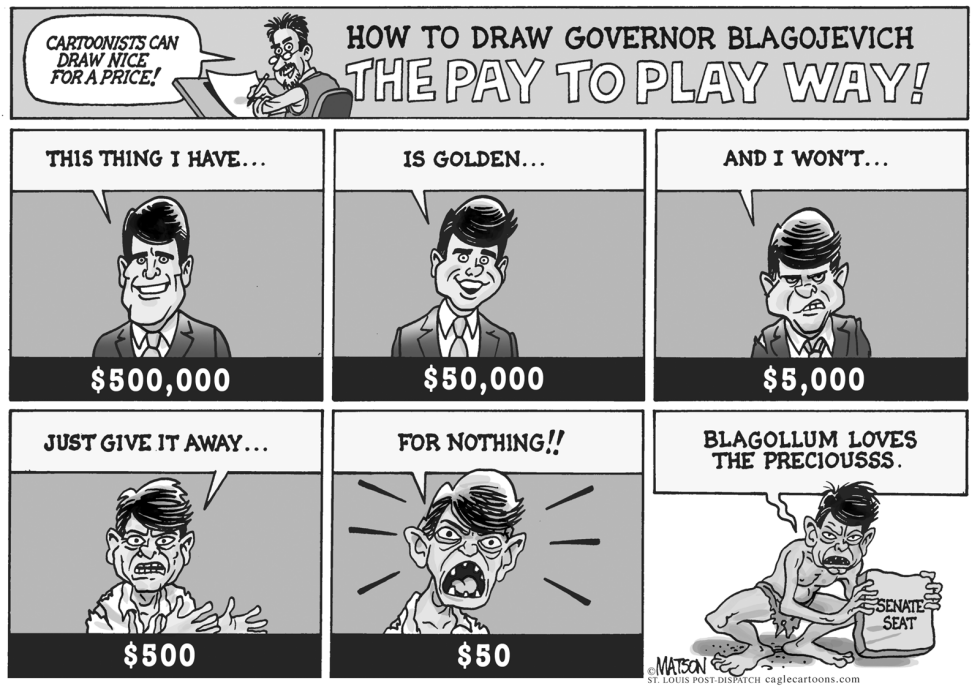 How To Draw Governor Blagojevich The Pay To Play Way