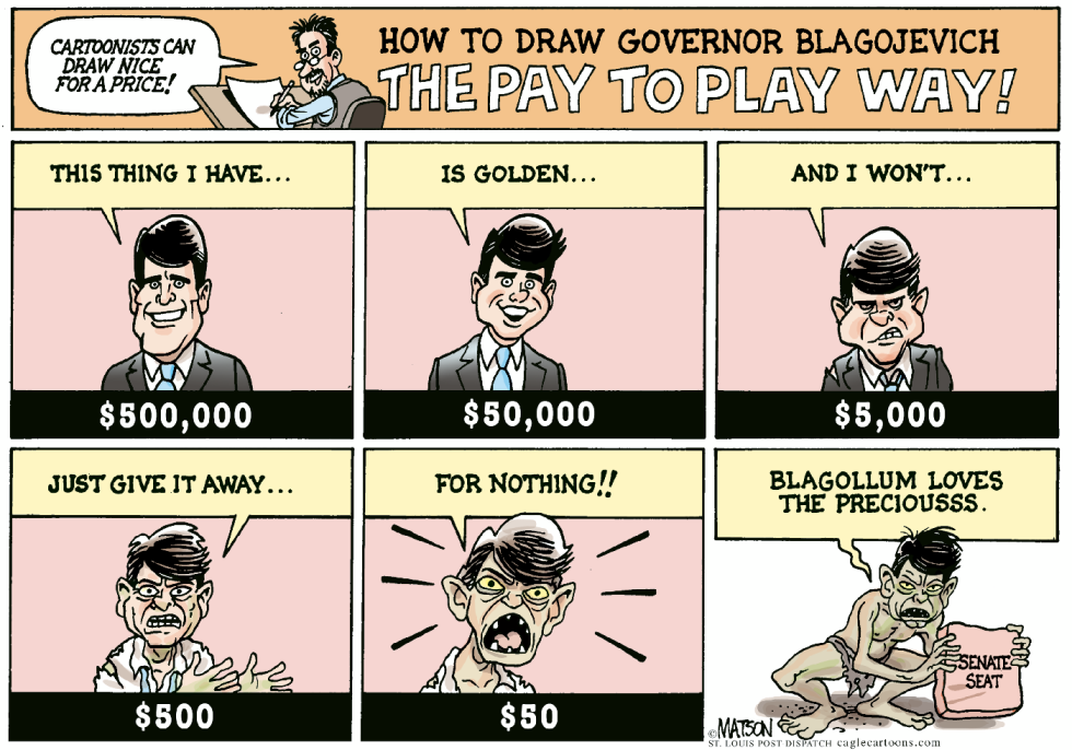 How To Draw Governor Blagojevich The Pay To Play Way-COLOR