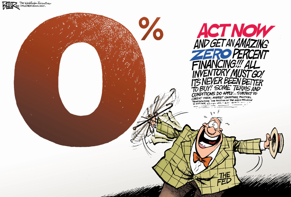  FED RATE ZERO by Nate Beeler