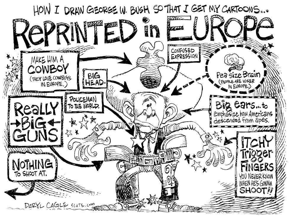  BUSH EUROPE CARTOON REPRINTS by Daryl Cagle