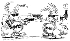 ISRAEL VS HAMAS BUNNIES by Daryl Cagle