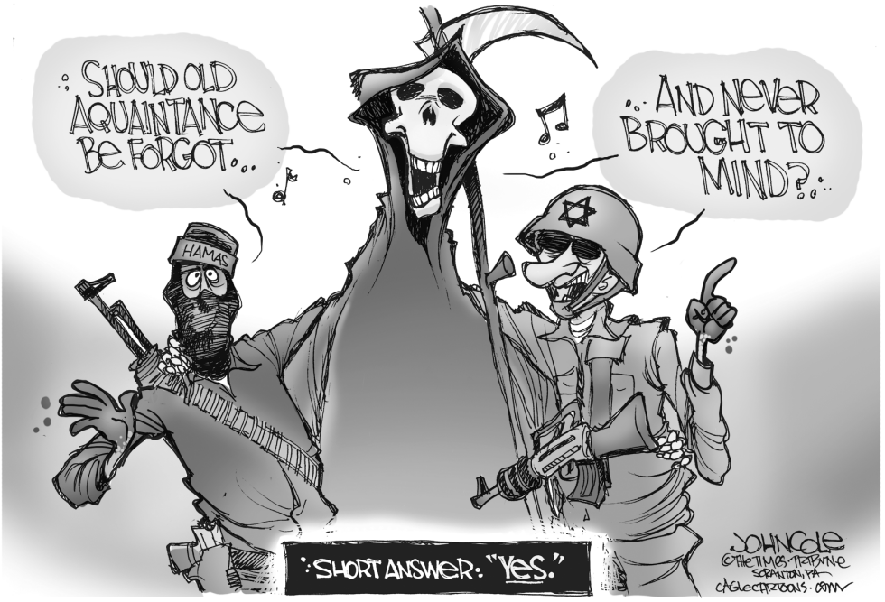Israel and Hamas BW