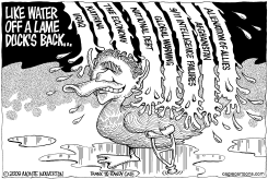LIKE WATER OFF A LAME DUCKS BACK by Monte Wolverton