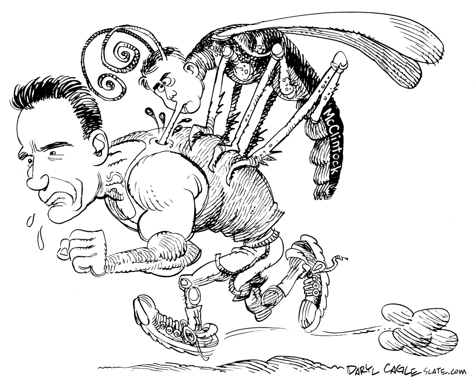  SCHWARZENEGGER AND A MOSQUITO by Daryl Cagle