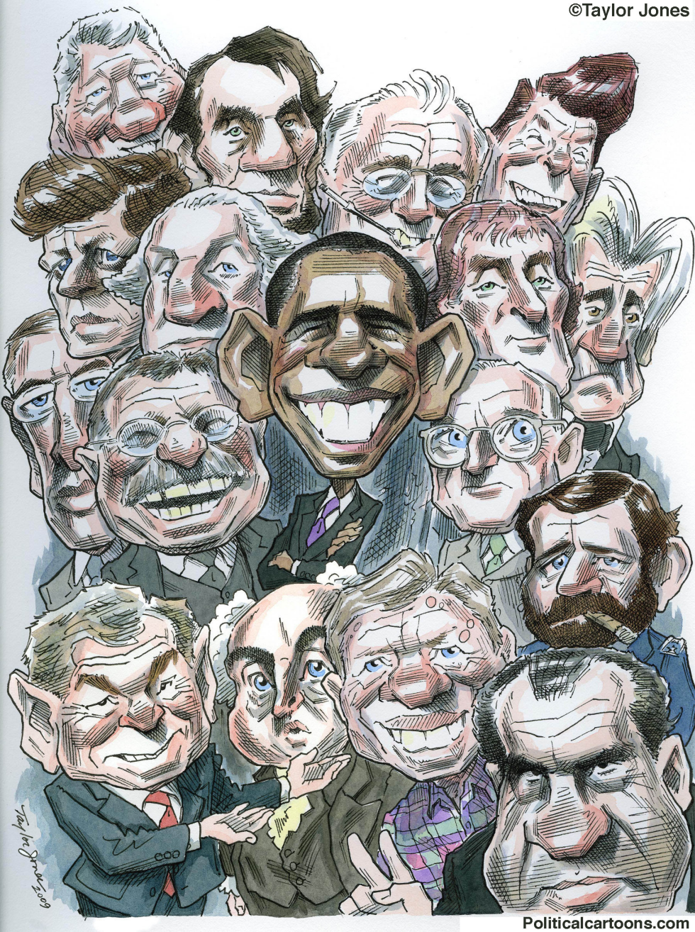 Obama and presidents #2 - COLOR