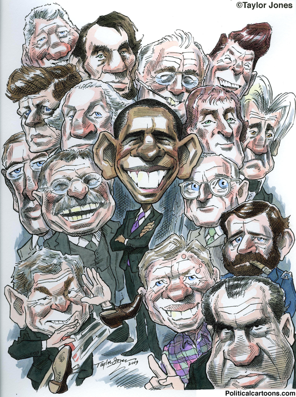 Obama and presidents #1 - COLOR