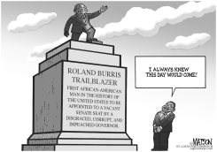 ROLAND BURRIS TRAILBLAZER MONUMENT by R.J. Matson