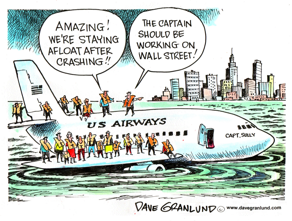  HUDSON RIVER PLANE CRASH by Dave Granlund