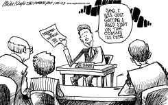 TREASURY NOMINEE GEITHNER  by Mike Keefe