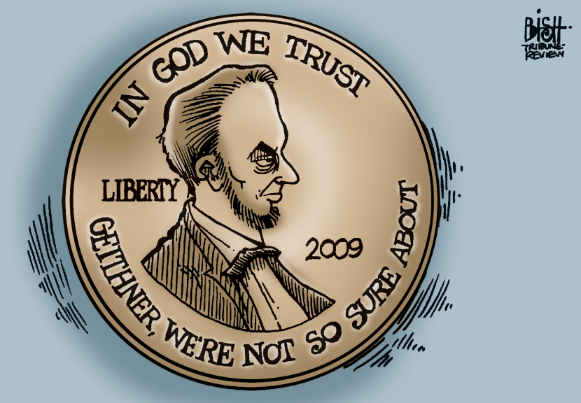 IN GOD WE TRUST; GEITHNER, HOWEVER, COLOR