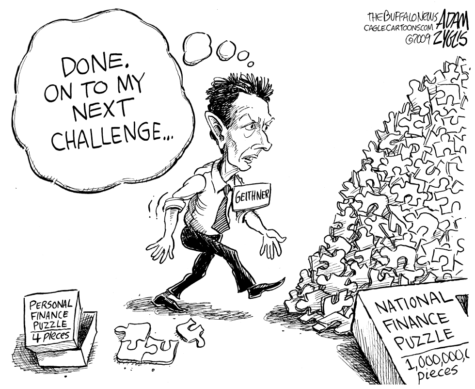  GEITHNERS CHALLENGE by Adam Zyglis