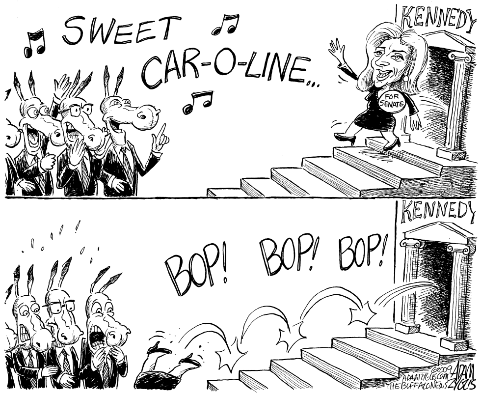 Caroline Kennedy falls