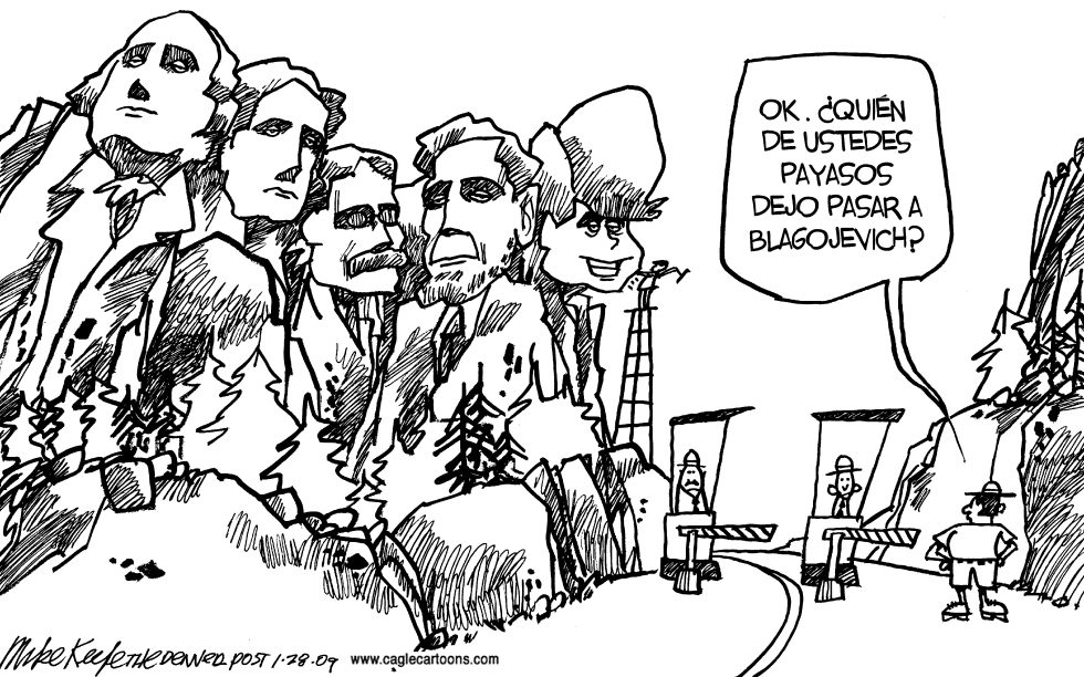  BLAGOJEVICH EN RUSHMORE by Daryl Cagle