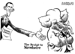 OBAMA COURTS REPUBLICANS by Jimmy Margulies