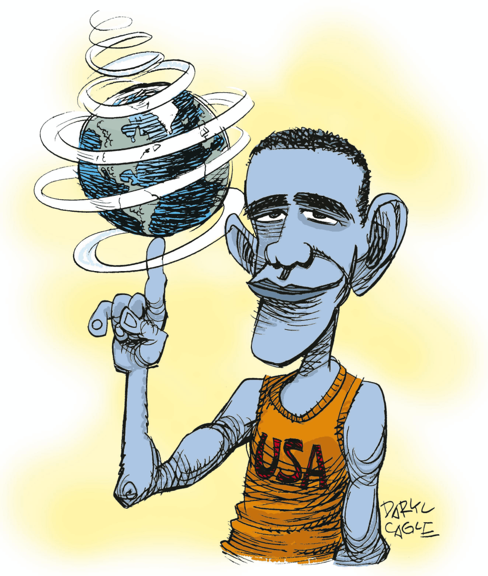 Blue Obama for Cagle Column Illustration