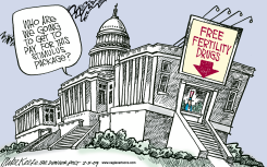 WHO PAYS STIMULUS  by Mike Keefe
